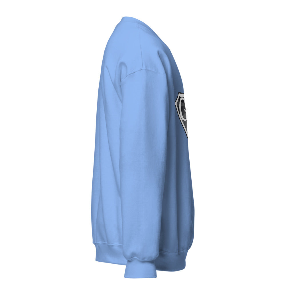 God Is Crewneck Sweatshirt in light blue