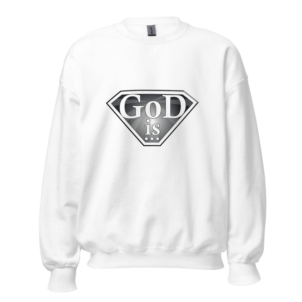 God Is Crewneck Sweatshirt in white