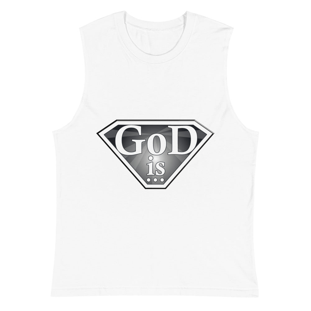 God Is muscle shirt in white