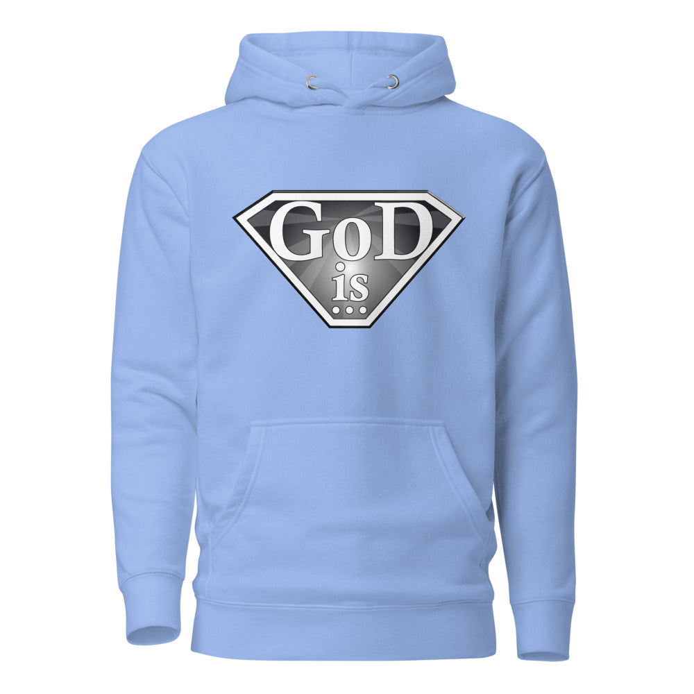 God Is Premium Hoodie in light blue