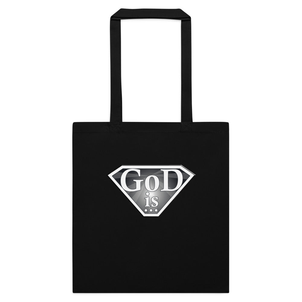 God Is Tote Bag in black