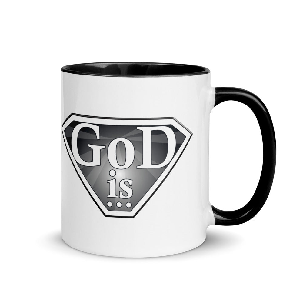 God Is White Mug in black inside