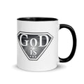 God Is White Mug in black inside