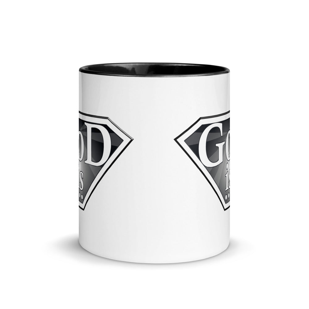 God Is White Mug in black inside
